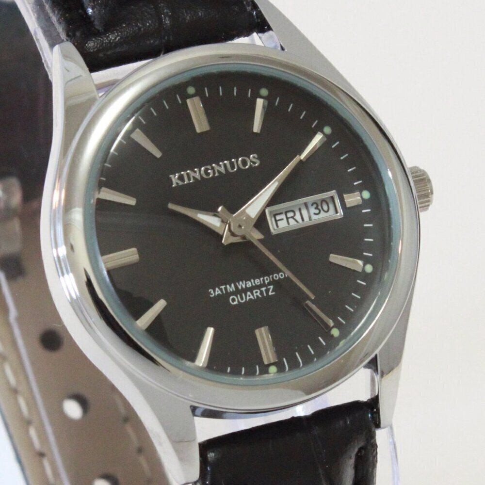 Women's Contemporary Dress Watch Silver Tone Case Black Strap 28mm - Picture 8 of 11